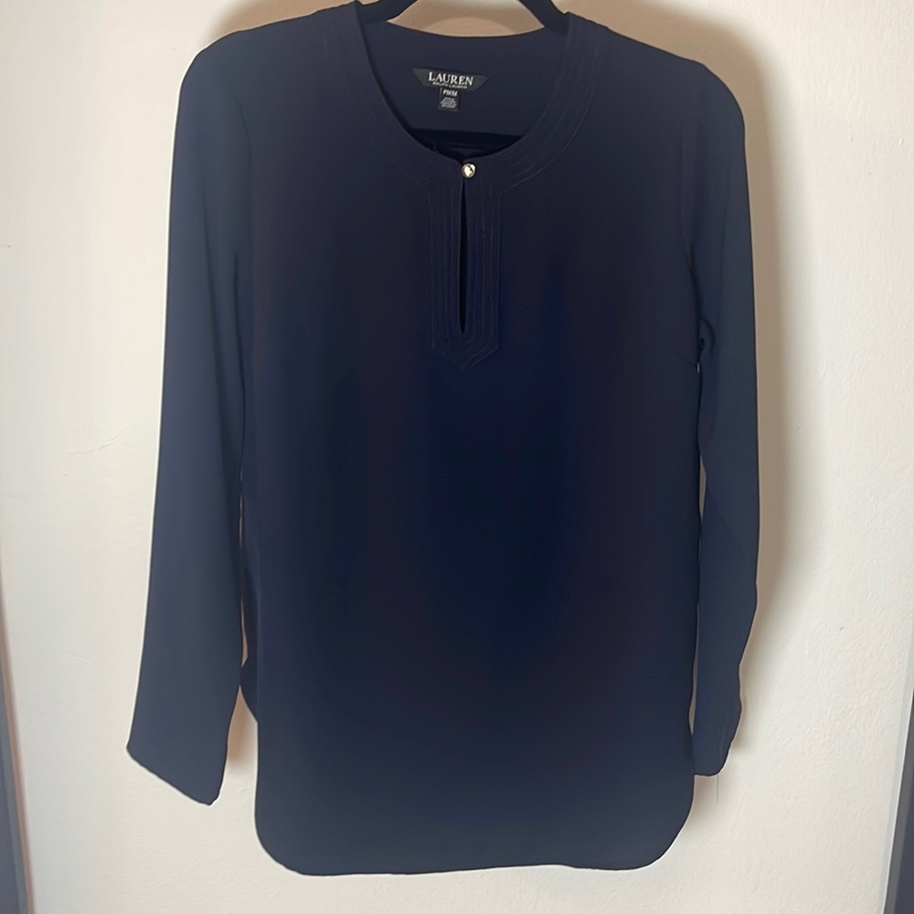 Navy Blue Lauren Túnica Blouse